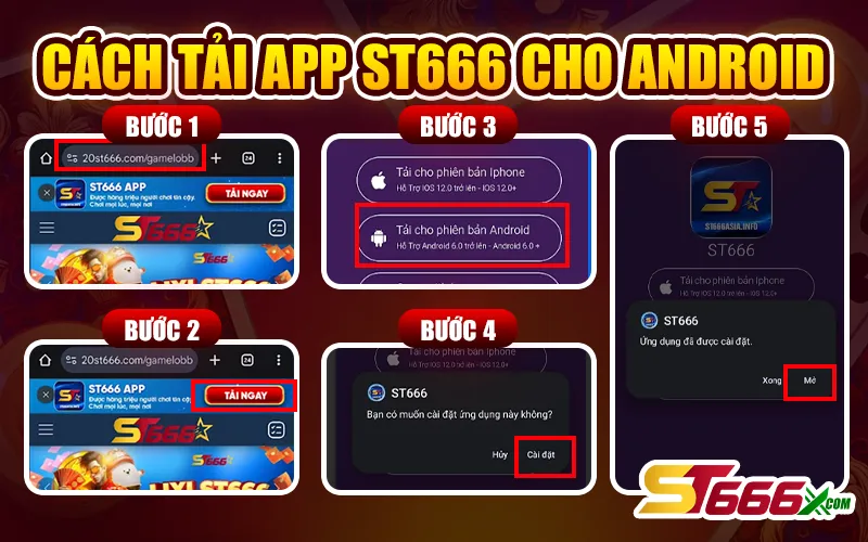 Cách tải app ST666 cho Android